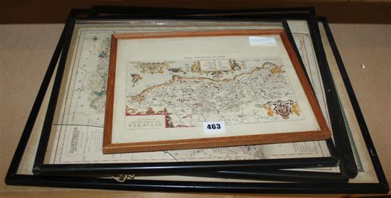 5 framed maps